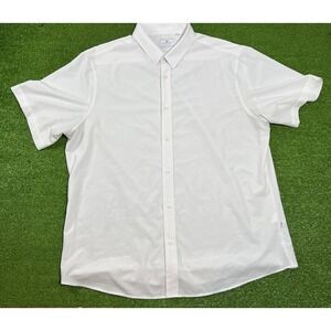 7 diamonds Golf Shirt XXL 4Way Stretch Bright White Button Up MINT 7D Preppy 2XL